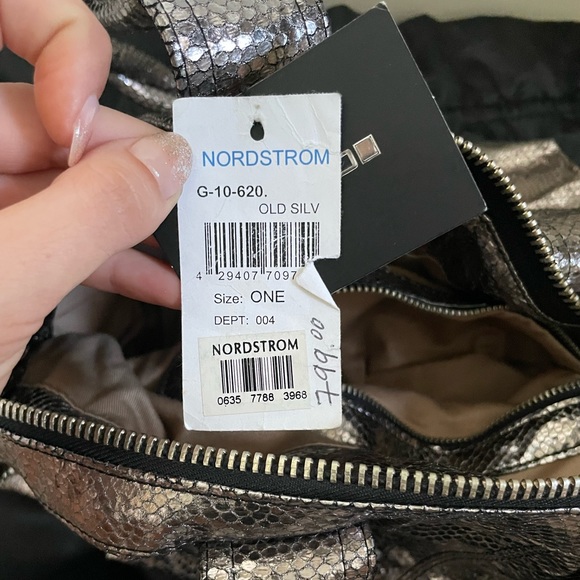 Gustto Cala Leather Satchel Bag - Metallic "Old Silver" - Rare - Picture 5 of 6